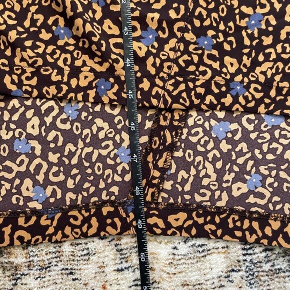 LOGO Lori Goldstein Maxi Dress Womens Sz 2X Plus Brown Leopard Button Oversized - Picture 12 of 13